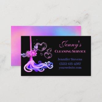 Hot Pink & Blue Floral Mop Cleaning Service