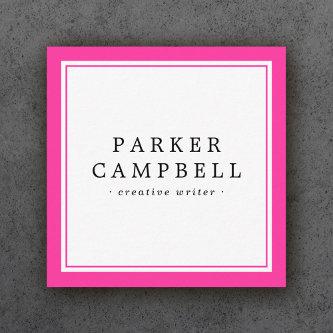 Hot pink border elegant professional minimalist square