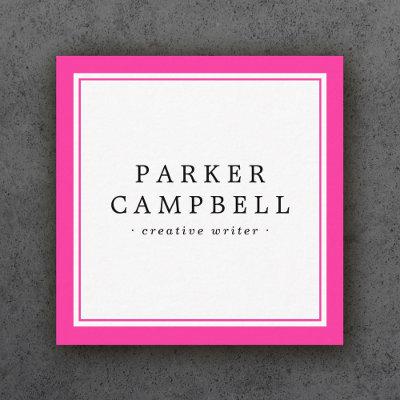 Hot pink border elegant professional minimalist square