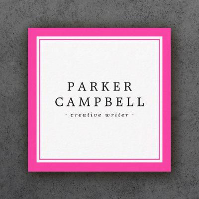 Hot pink border elegant professional minimalist square