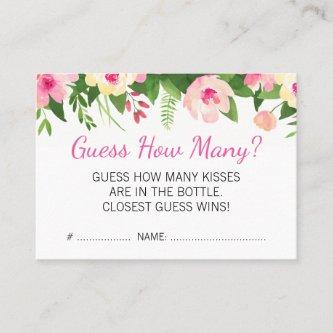 Hot Pink Flowers Guess How Many Baby Shower Game
