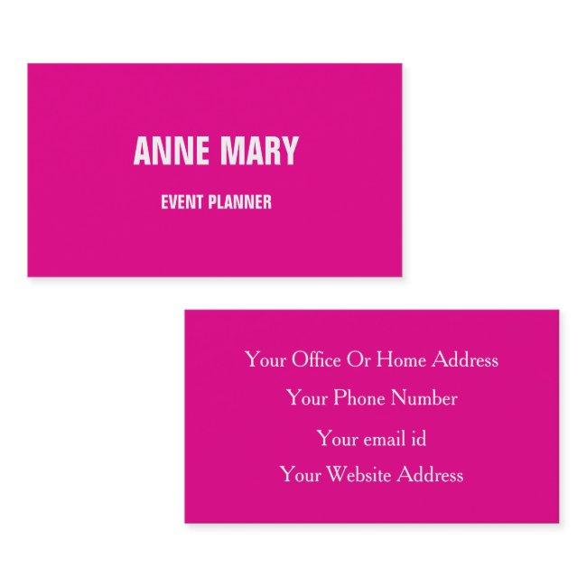 Hot Pink Girly Fuchsia Colorful Event Planner Cool