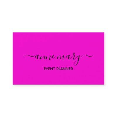 Hot Pink Girly Trendy Calligraphy Event Planner