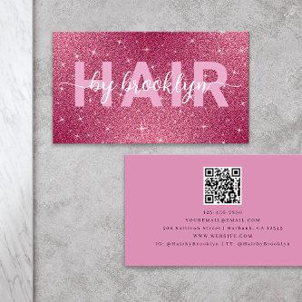 Hot Pink Glitter Hair By Stylist QR Code
