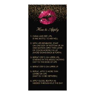 Hot Pink Glitter Lip Instructions 3 Rack Card