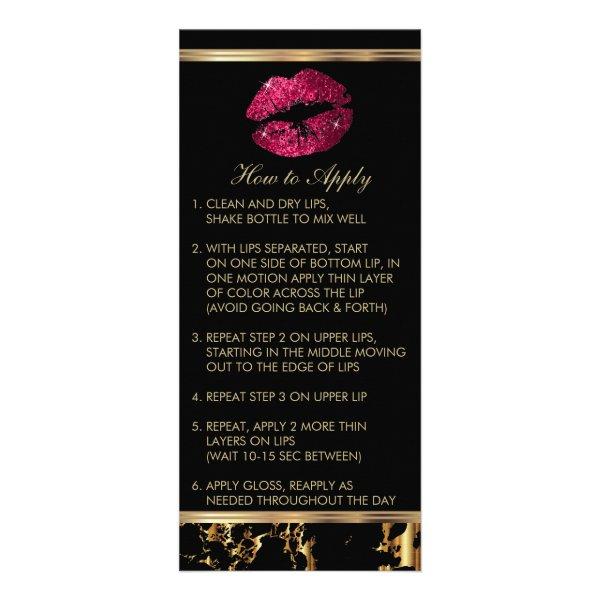Hot Pink Glitter Lip 💋 Instructions Rack Card