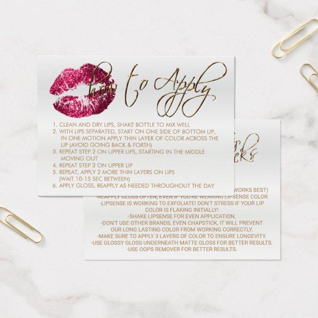 Hot Pink Glitter Lips 2 - How to Apply - Satin