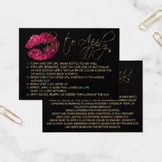 Hot Pink Glitter Lips - How to Apply