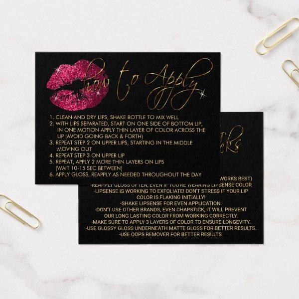 Hot Pink Glitter Lips - How to Apply