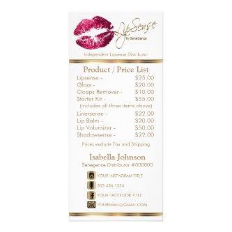 Hot Pink Glitter Lips - White -  Price List Rack Card