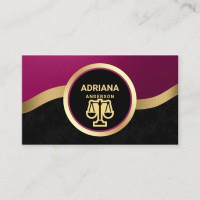 Hot Pink Gold Lawyer Justice Scale Attorney