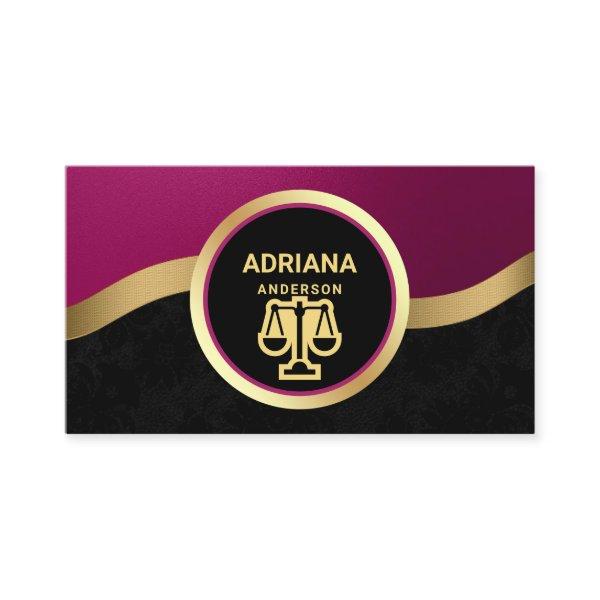 Hot Pink Gold Lawyer Justice Scale Attorney