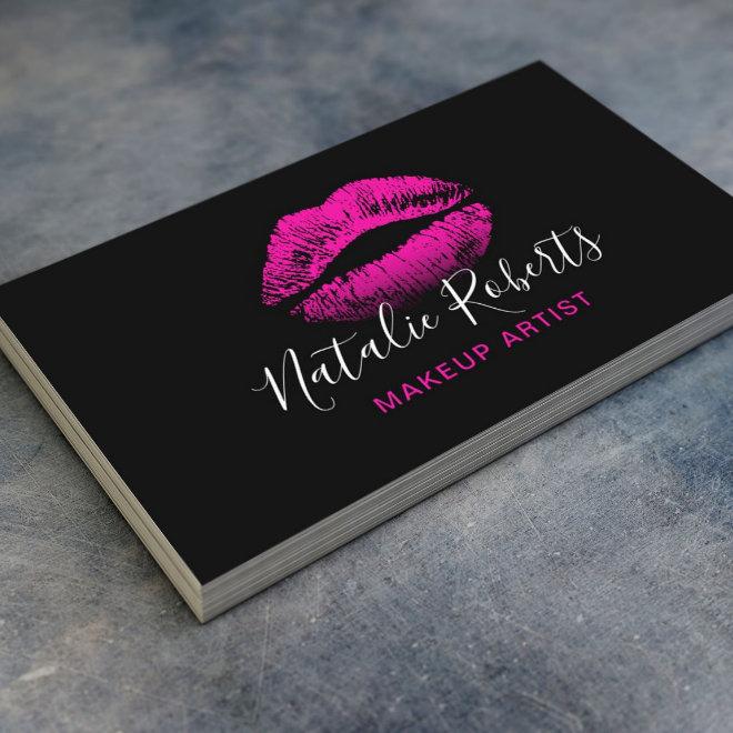 Hot Pink Lipstick Makeup Artist Black Beauty Salon