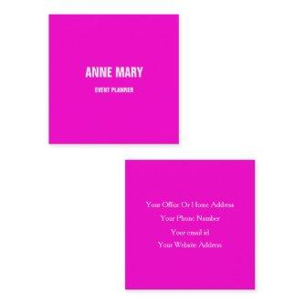 Hot Pink Modern Bold Bright Colorful Simple Classy Square