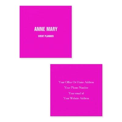Hot Pink Modern Bold Bright Colorful Simple Classy Square
