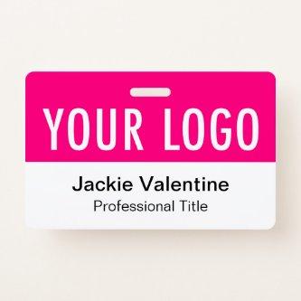 Hot Pink PVC Badge Horizontal Staff ID Name Tag