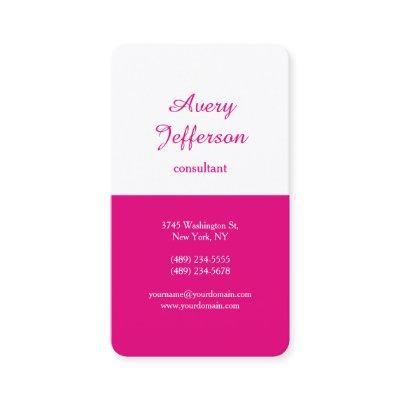 Hot Pink White Modern Minimalist Professional