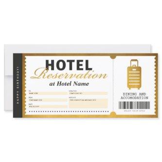 Hotel Stay Reservation Gold Voucher Certificate