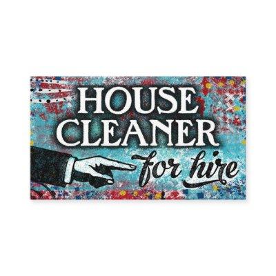 House Cleaner For Hire  - Blue Red