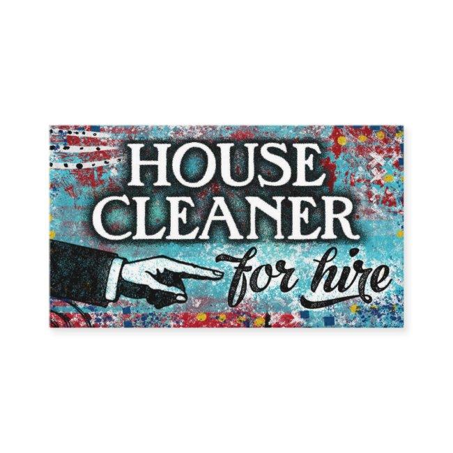 House Cleaner For Hire - Blue Red
