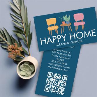 House Cleaning Cute Chairs Plants Custom QR Code
