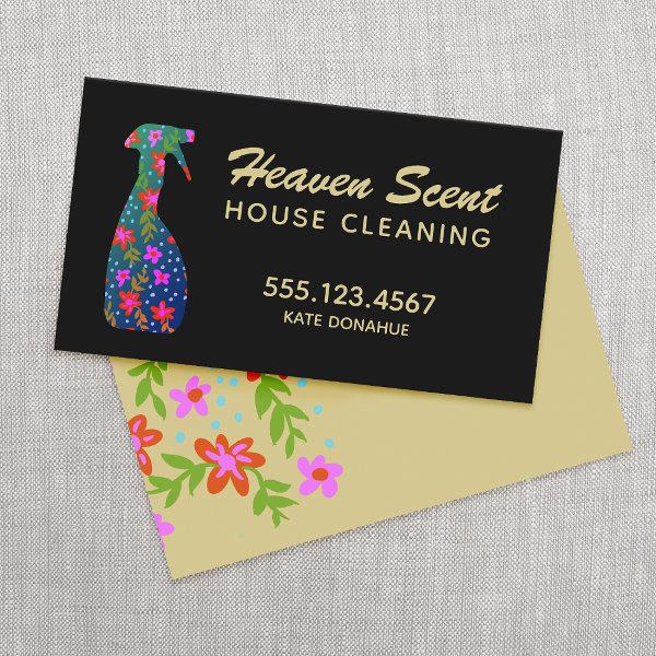 House Cleaning  Floral Spray Bottle
