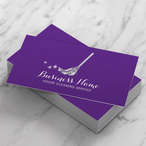 House Cleaning Maid Service Modern Purple & Silver