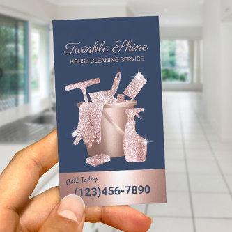 House Cleaning Navy & Rose Gold Housekeeping