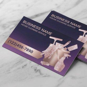 House Cleaning Purple & Rose Gold Professional