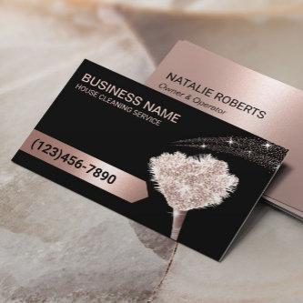 House Cleaning Rose Gold Glitter Maid Service