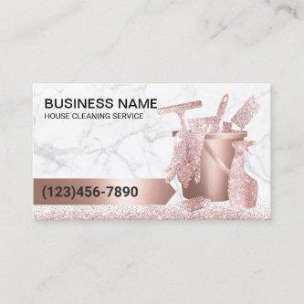 House Cleaning Service Modern Rose Gold Marble