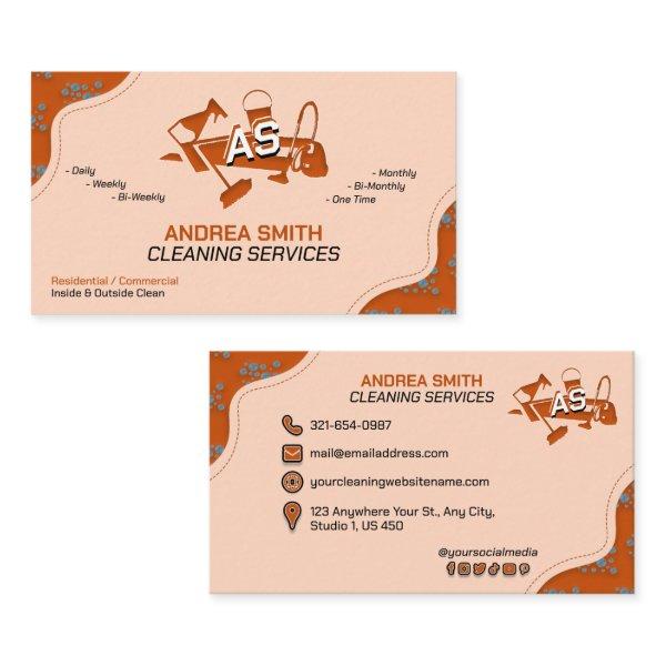 House Cleaning Services Professional Orange Logo