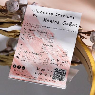 House Keeping Maid Price Rose Gold Blush Qr Code Invitation