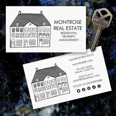 House Line Art Minimal Custom Real Estate