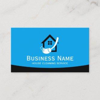 House Logo Home Cleaning Maid Service Plain Blue