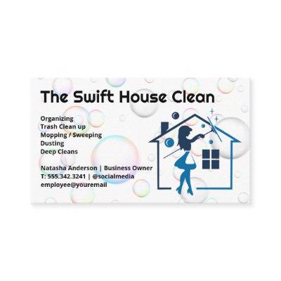 House Maid with Squeegee | Soap Bubbles