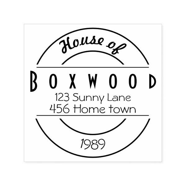 House of Surname with Circles Self-inking Stamp