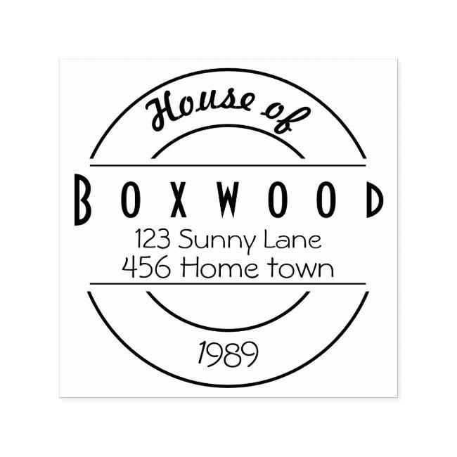 House of Surname with Circles Self-inking Stamp