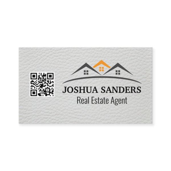 House Real Estate Roofs | White Leather | QR Code