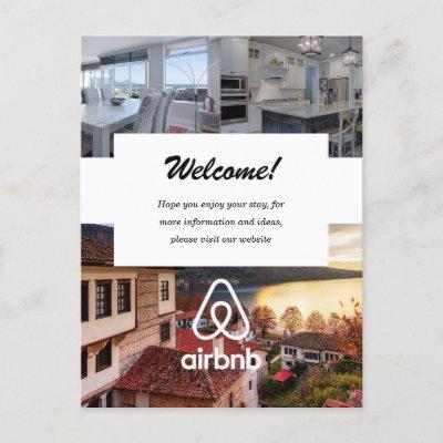 House rental picture and logo Airbnb QR Business C Postcard