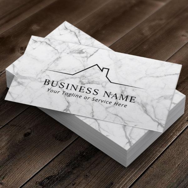 House Roof Logo Real Estate Modern Marble