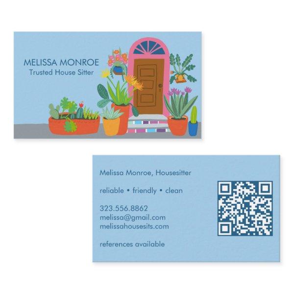 House Sitter Cute Front Door Custom QR Code