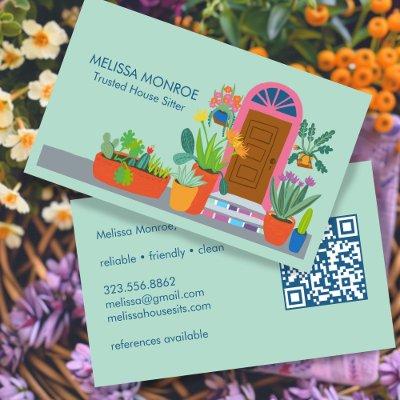 House Sitter Cute Front Door Custom QR Code