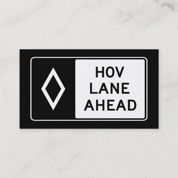 HOV LANE AHEAD : carpool contact card