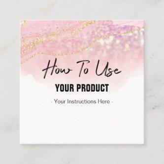 How To Use Agate Pink And Gold Instruction Card