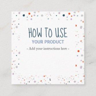 How To Use Confetti Dots White Instruction Cards