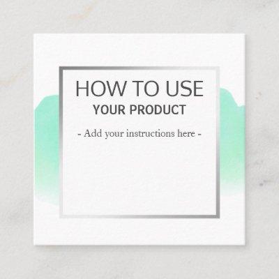 How To Use Gentle Watercolor Aqua Blue Instruction Square
