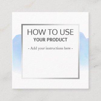 How To Use Gentle Watercolor Blue Instruction Card