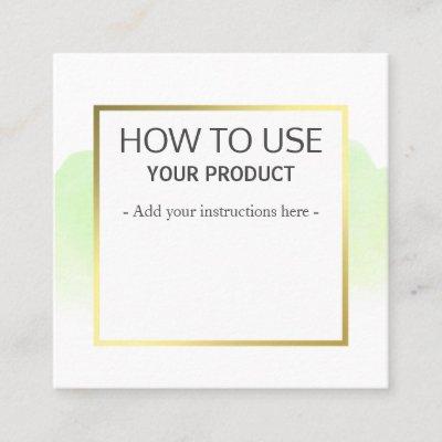 How To Use Gentle Watercolor Mint Instruction Square