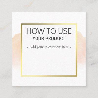 How To Use Gentle Watercolor Peach Instruction Square